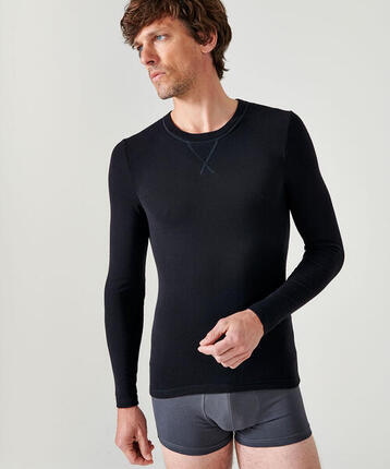 T-shirt manches longues thermique Thermolactyl Sensitive - Noir