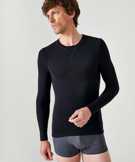 T-shirt manches longues thermique Thermolactyl Sensitive - Noir