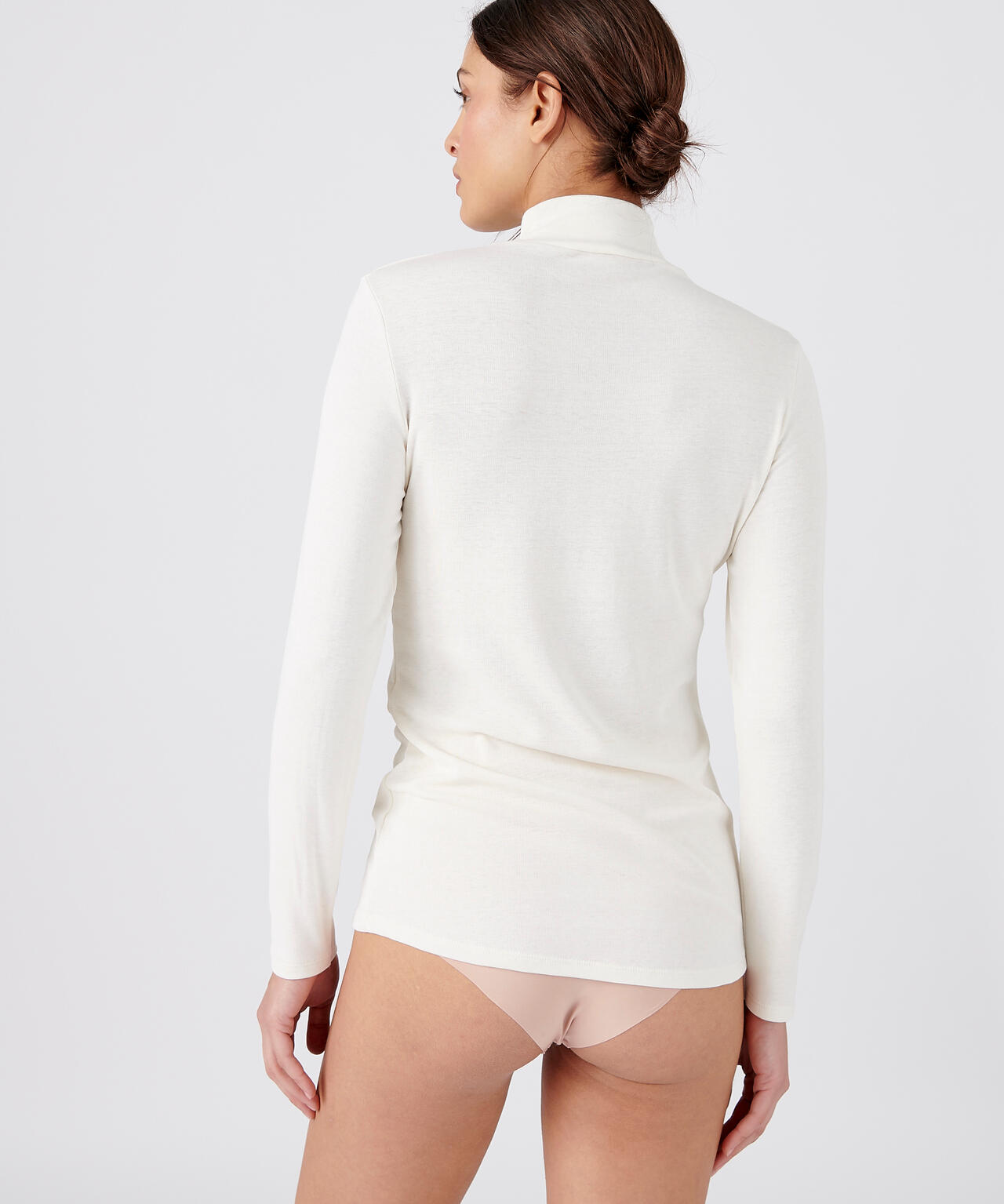 T-shirt col montant fine côte, thermique Thermolactyl Sensitive - Blanc 3/5