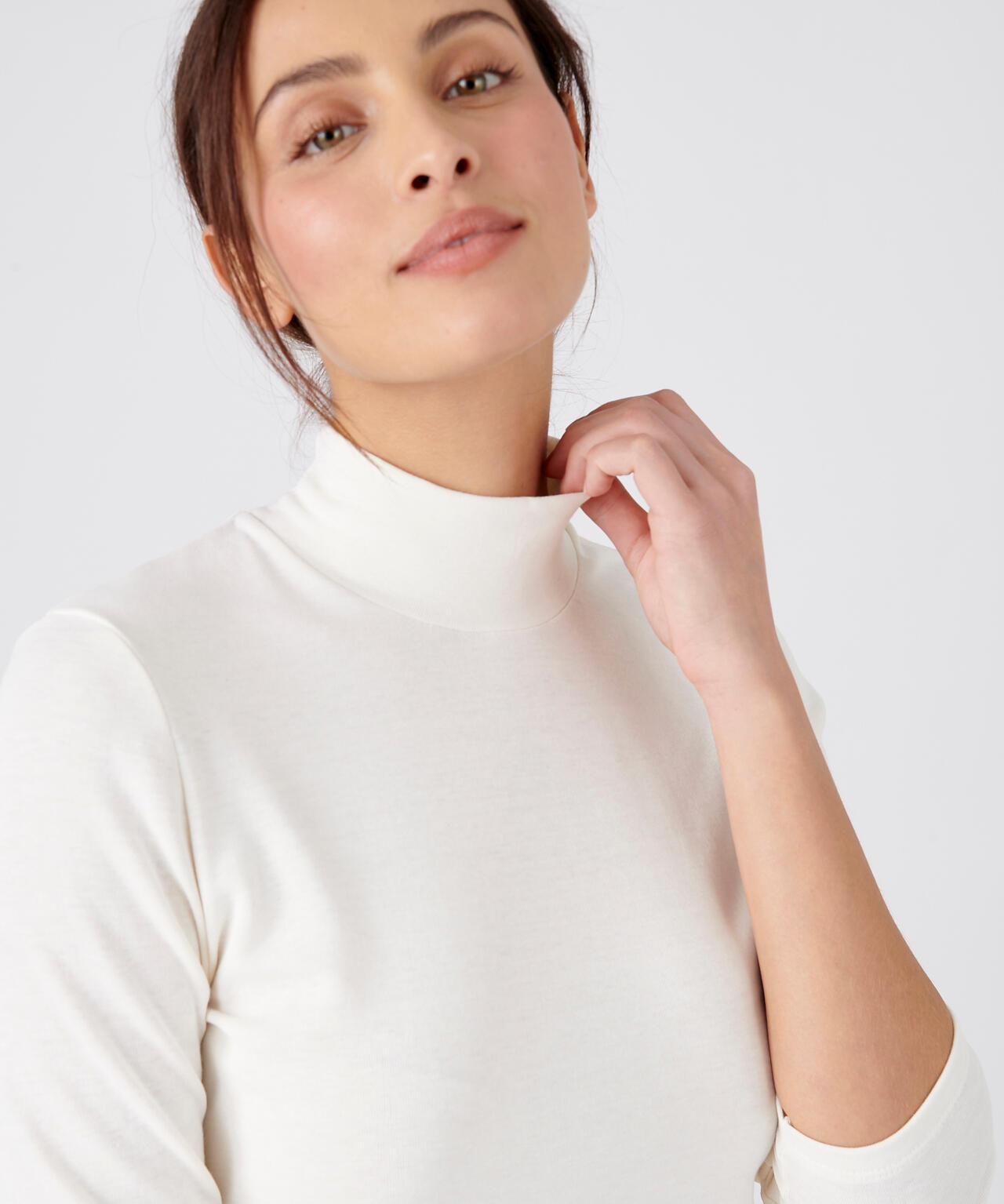 T-shirt col montant fine côte, thermique Thermolactyl Sensitive - Blanc 2/5