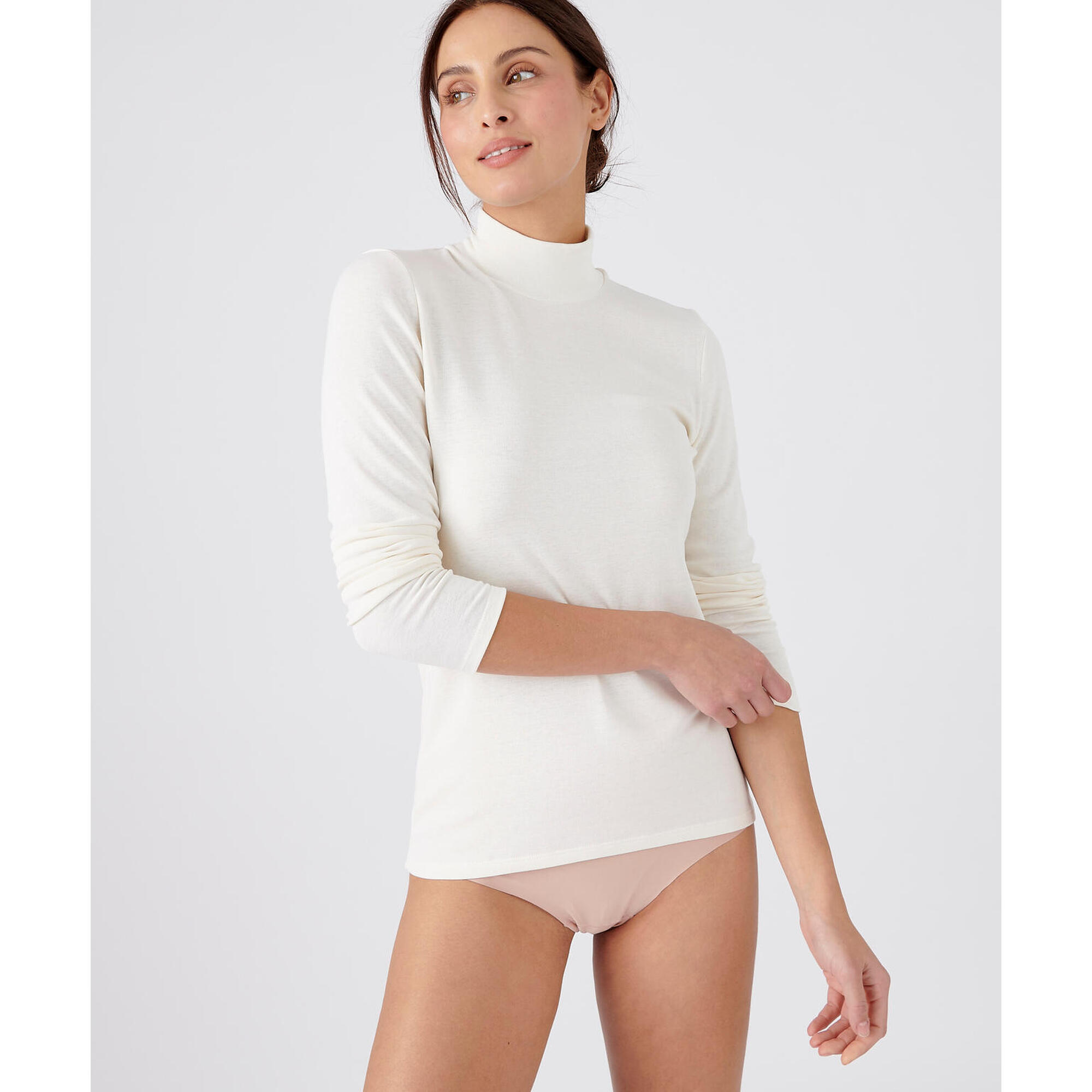 Damart - T-shirt Col Montant Fine Côte, Thermique Thermolactyl Sensitive - Blanc - Sous Maillot Manche Longue - Blanc - Xs. - Decathlon