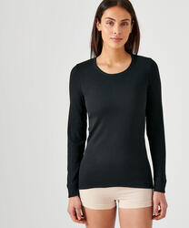 T-shirt thermique Thermolactyl col rond, côtes molletonnées - Blanc