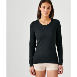 T-shirt Thermolactyl col rond, côtes molletonnées - Blanc