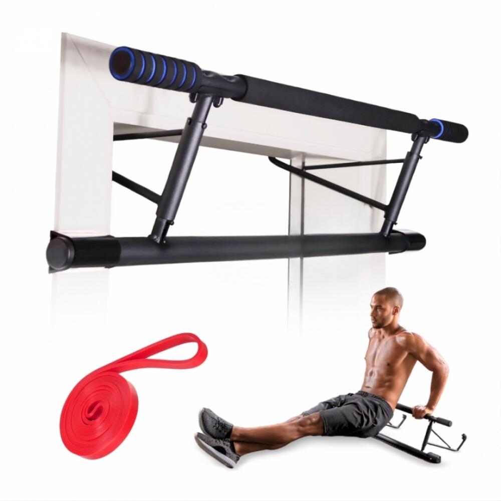 Mobiclinic - Barre De Traction Sur Porte 101x 25x 3.5cm Réglable Á Suspendre Sans Perçage - Barre De Traction - Noir - Taille Unique - Decathlon