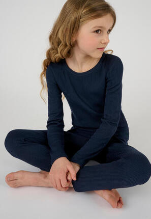 T-shirt thermique Thermolactyl col rond, côtes molletonnées - Blanc