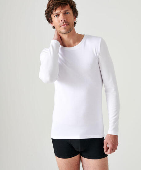 T-shirt thermique Thermolactyl manches longues, double face - Blanc