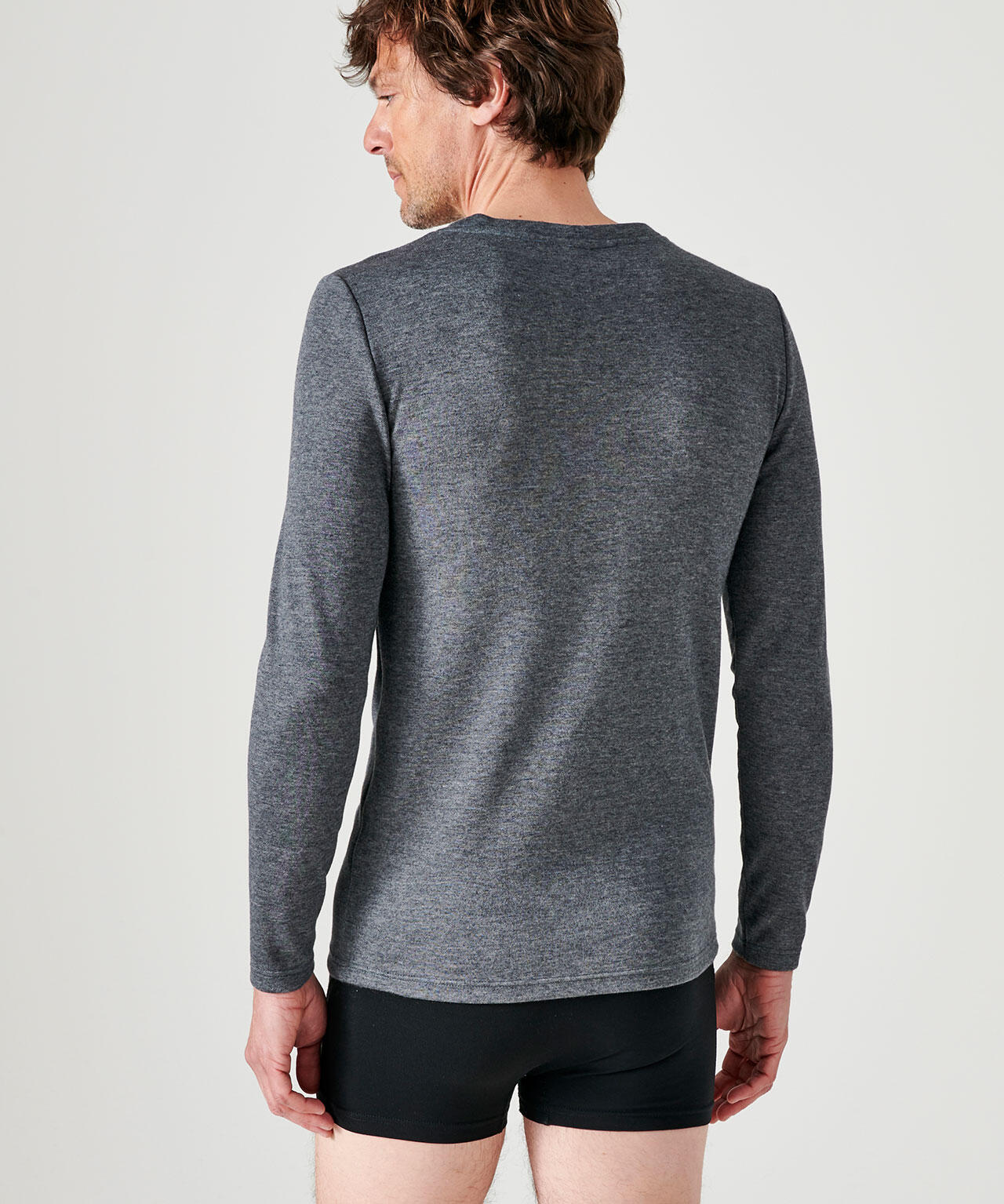 T-shirt thermique Thermolactyl manches longues, double face - Gris 3/4