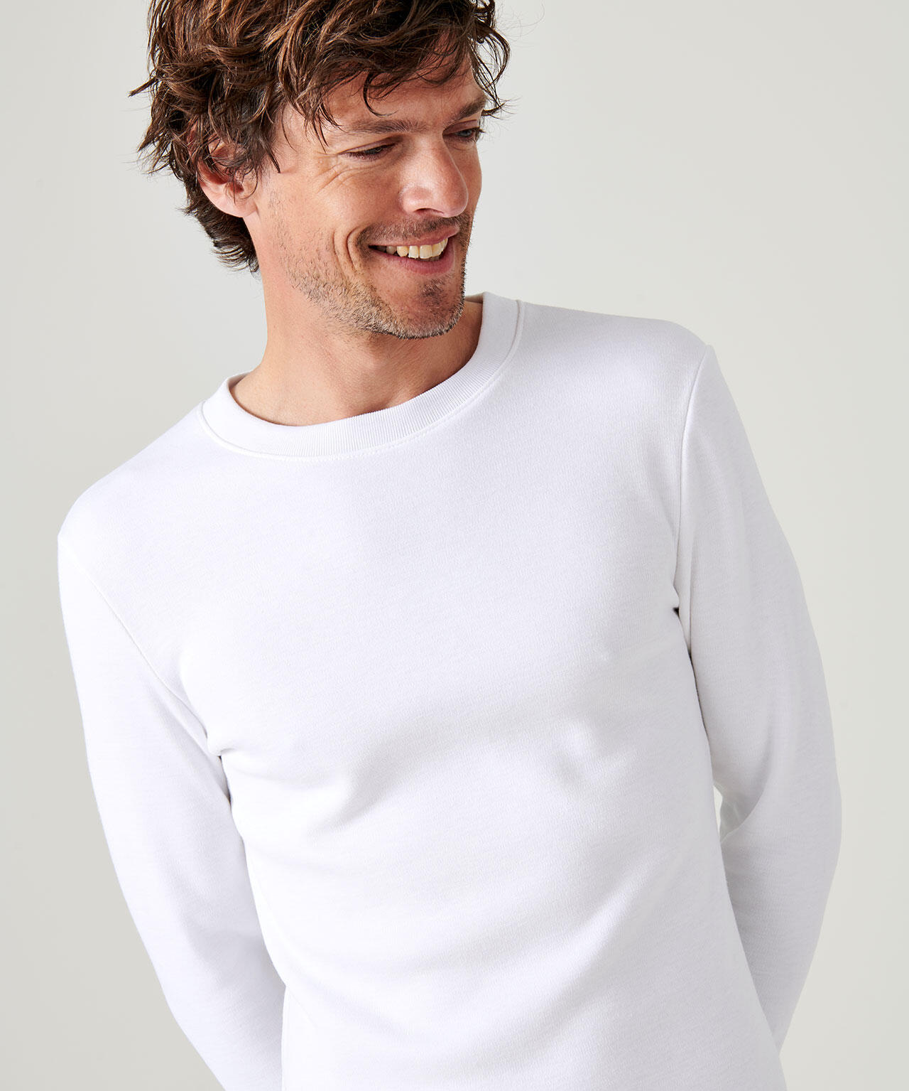 T-shirt thermique Thermolactyl manches longues, molleton gratté - Blanc 2/4