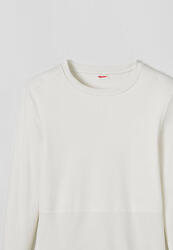 Tee-shirt avec plastron, manches longues - Blanc