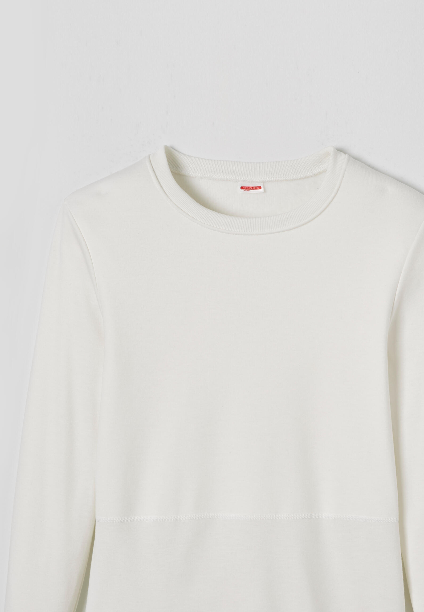 Tee-shirt avec plastron, manches longues - Blanc 1/3