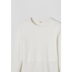 Tee-shirt avec plastron, manches longues - Blanc