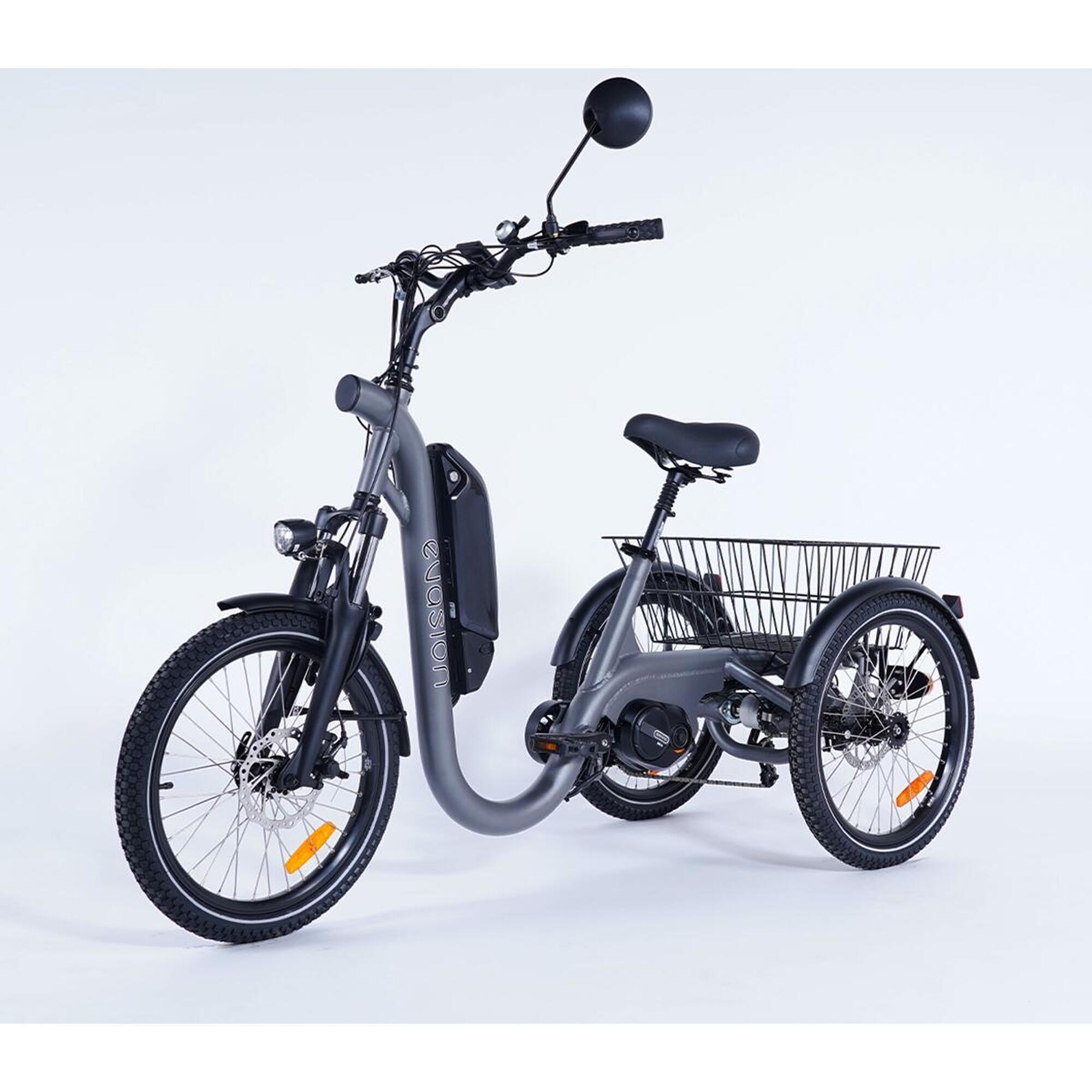 Damius - Tricycle Adulte Électrique Evasion Moteur Pédalier 95nm - Separable - Tricycle - Gris - Decathlon