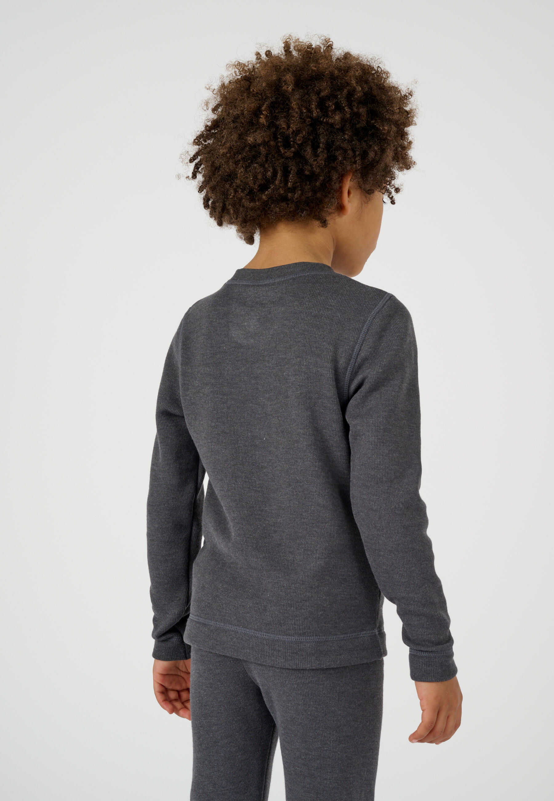 T-shirt Thermolactyl Sensitive, molleton - Gris - Col Rond - Manches Longues 3/5