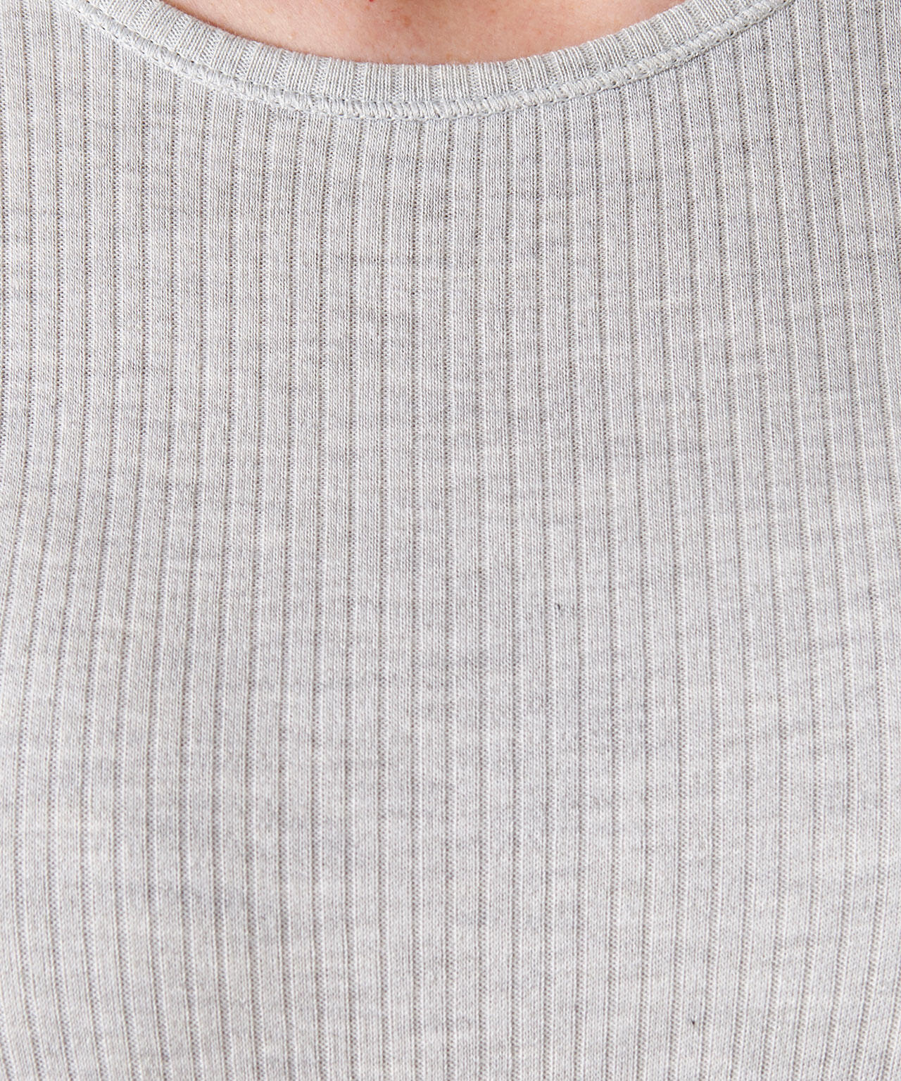 T-shirt thermique Thermolactyl col rond, côtes molletonnées  - Gris 4/4
