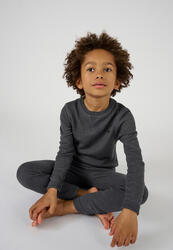 T-shirt Thermolactyl Sensitive, molleton - Gris - Col Rond - Manches Longues