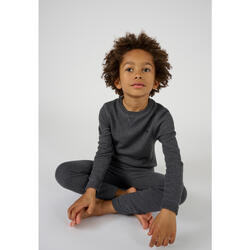 T-shirt Thermolactyl Sensitive, molleton - Gris - Col Rond - Manches Longues
