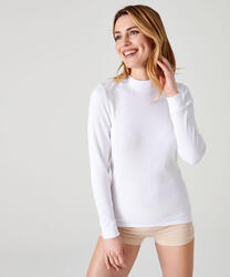 T-shirt thermique Thermolactyl col montant, côtes molletonnées - Gris