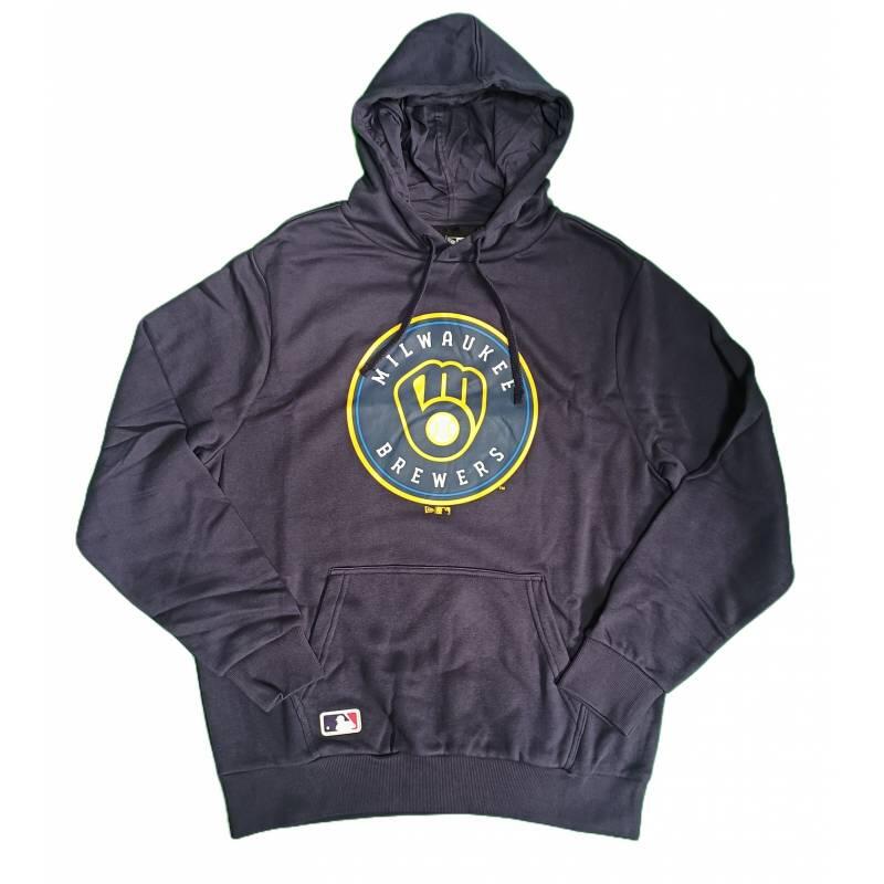 Sweat à capuche MLB Milwaukee Brewers New Era Bleu marine 1/3