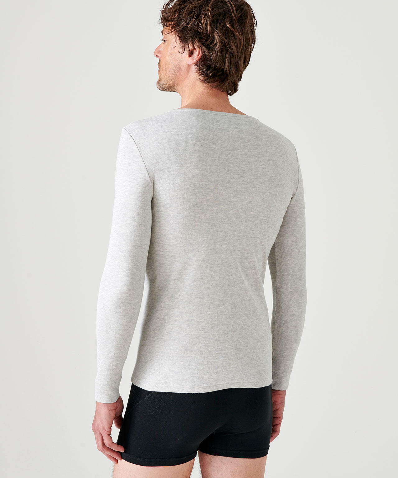 T-shirt thermique Thermolactyl manches longues maille interlock - Gris 3/4