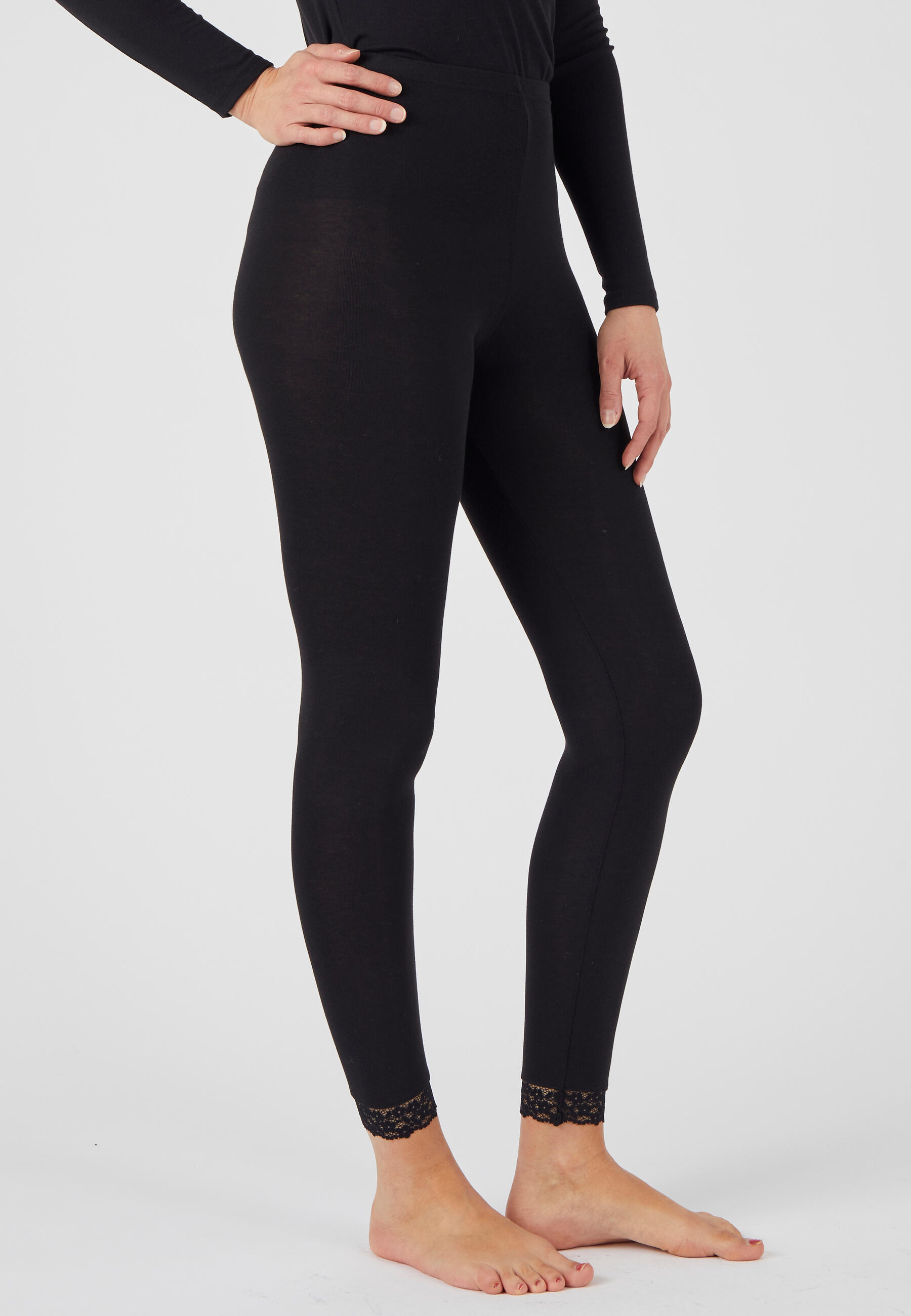 Legging long dentelle Thermolactyl Sensitive - Noir 4/5