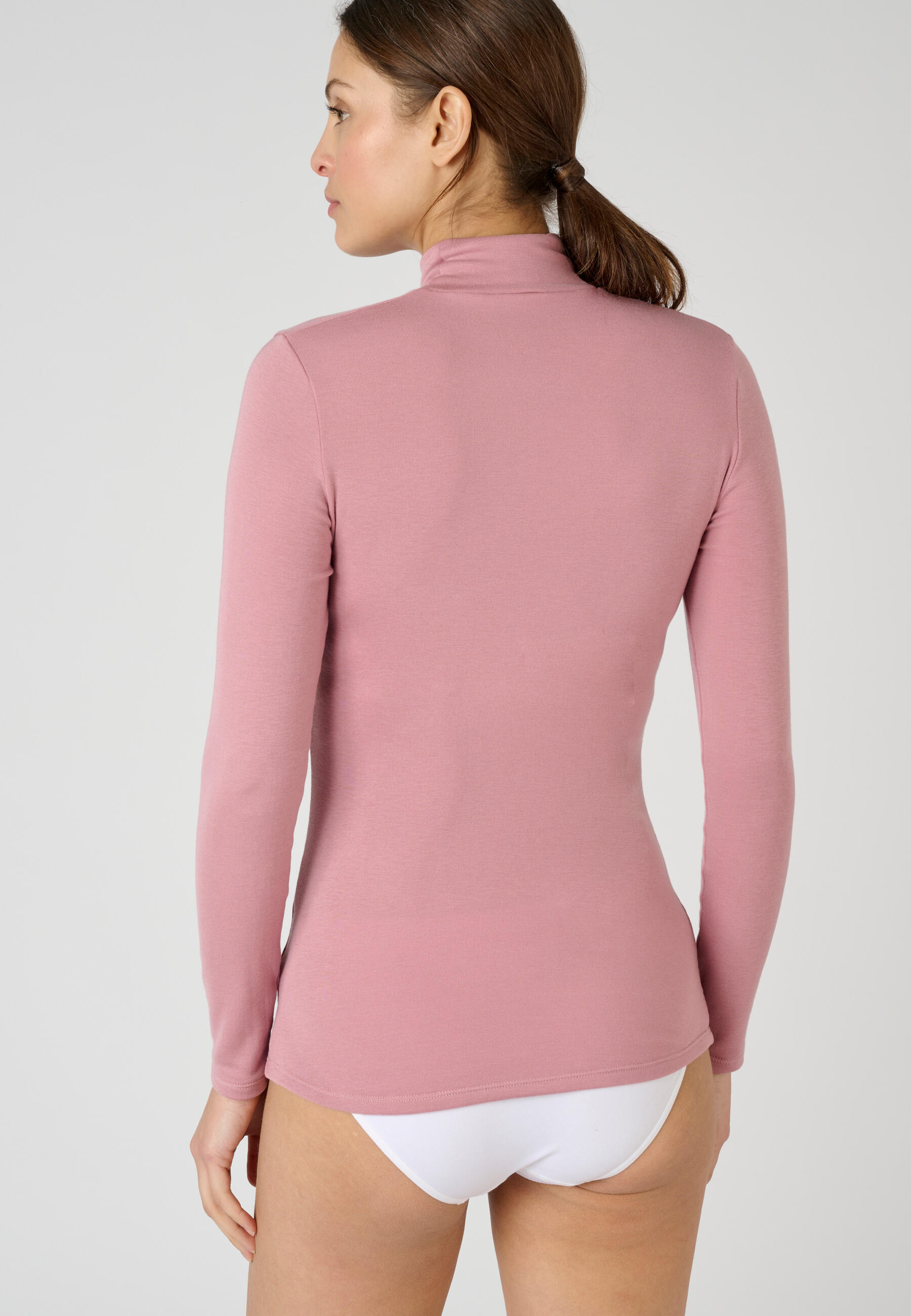 T-shirt col montant fine côte, thermique Thermolactyl Sensitive - Rose 3/5