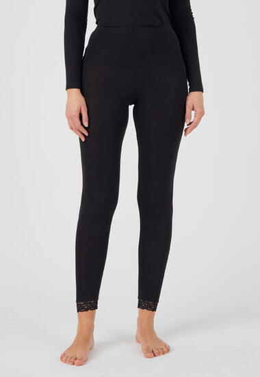 Legging long dentelle Thermolactyl Sensitive - Noir