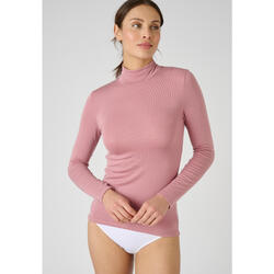 T-shirt col montant fine côte, Thermolactyl Sensitive - Noir