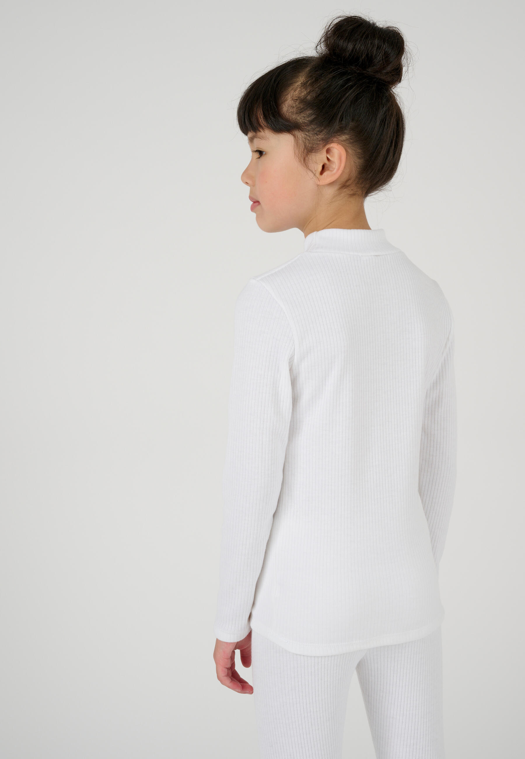 T-shirt thermique Thermolactyl col montant, côtes molletonnées  - Blanc 3/5