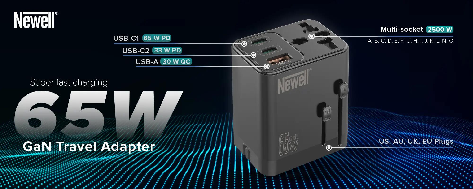 Newell - NL3821 - Utazó adapter (65W) 2/6