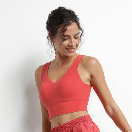 Crop top col V de Sport Femme Dim Move