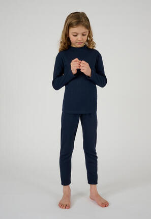 T-shirt thermique Thermolactyl col montant, côtes molletonnées - Gris