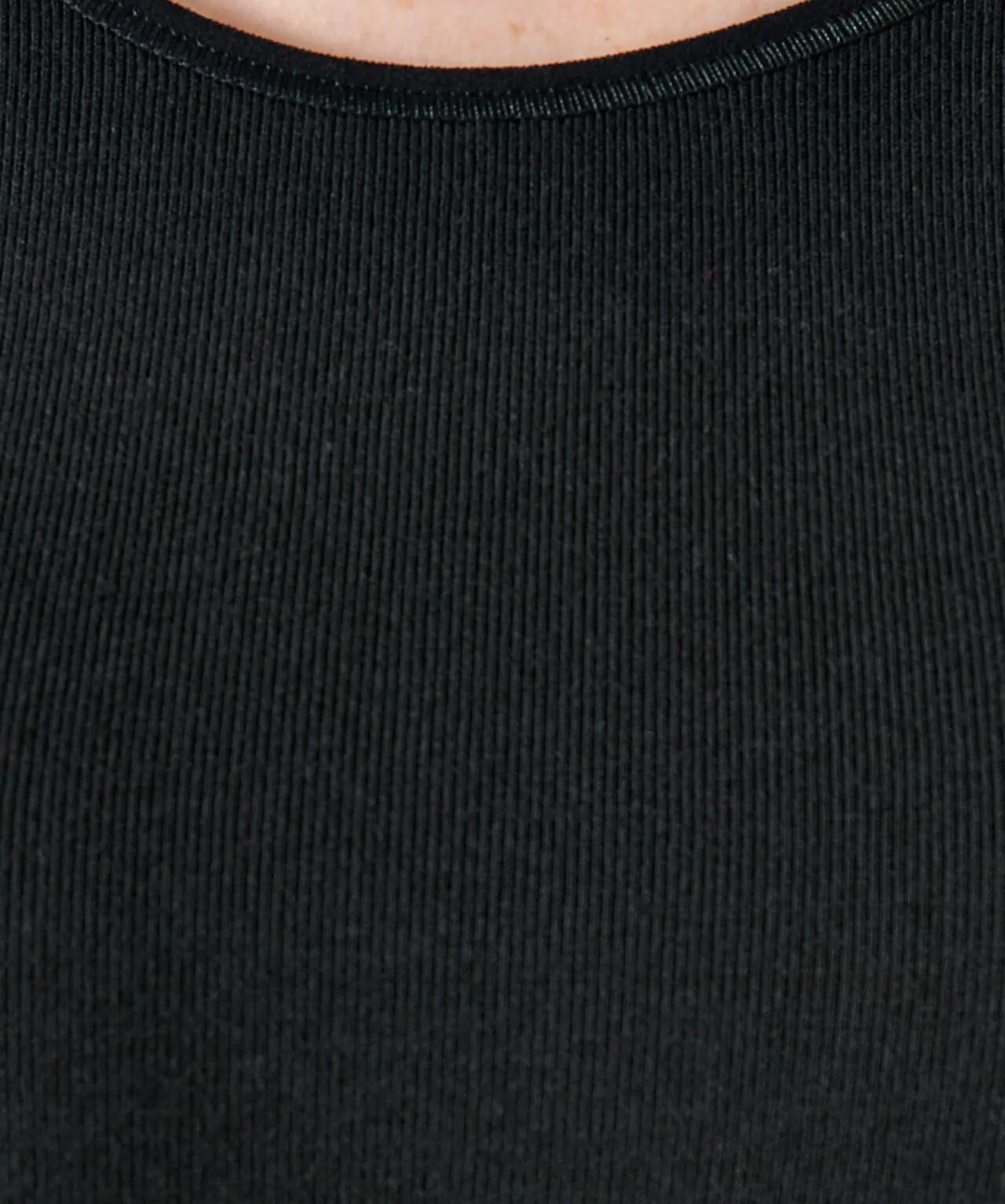 T-shirt manches longues fine côte thermique Thermolactyl - Noir 4/4