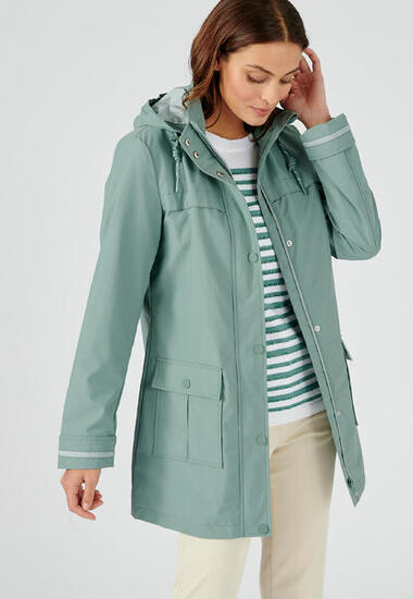 Parka de détente légère - Vert Bleuté - Capuche - Manches longues