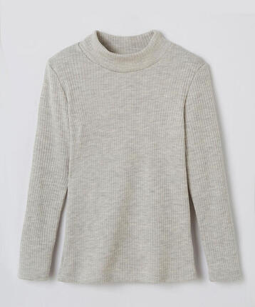 T-shirt thermique Thermolactyl col montant, côtes molletonnées - Gris