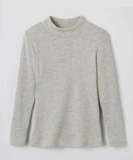 T-shirt thermique Thermolactyl col montant, côtes molletonnées - Gris