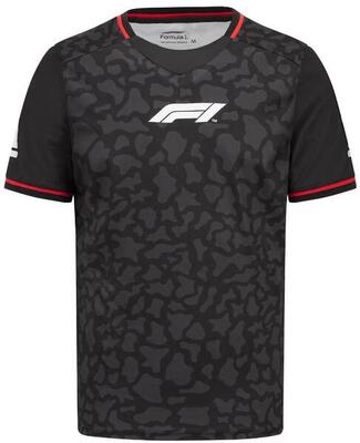 F1 camo heren sportshirt v-hals zwart l