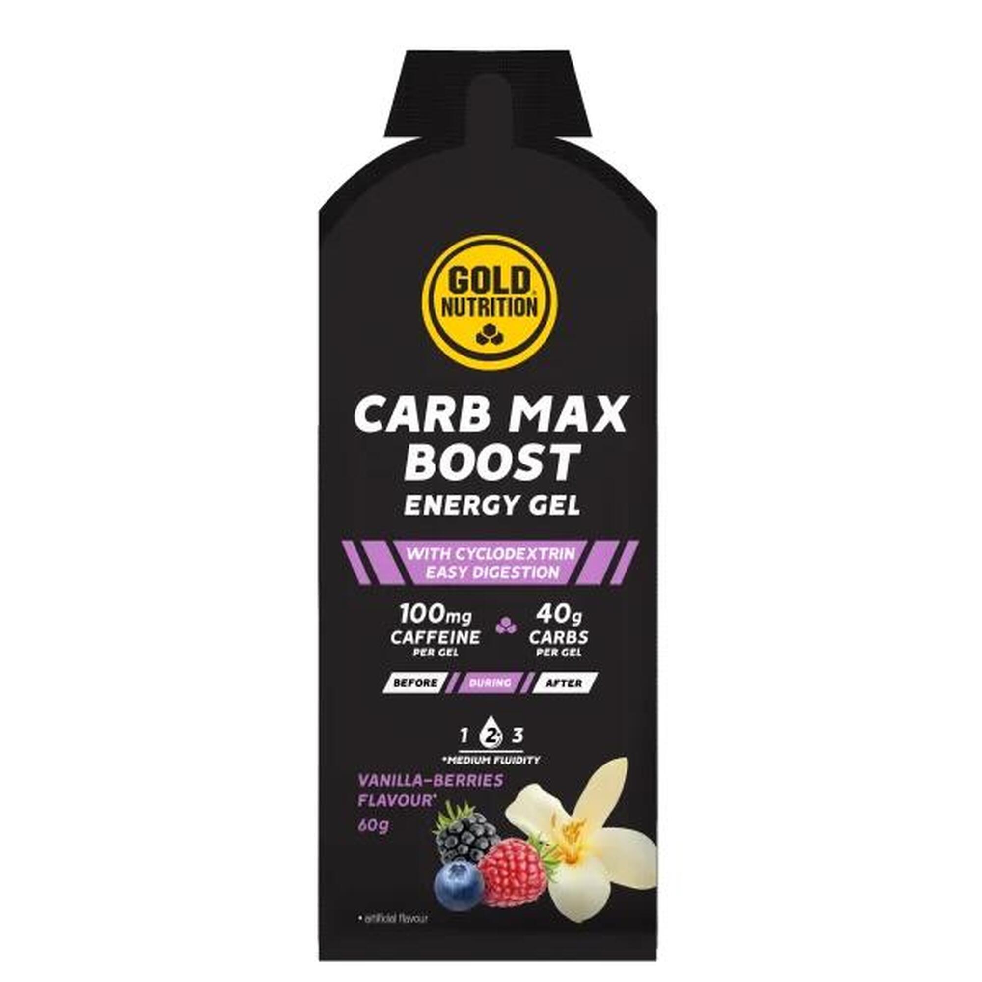 Gel energizant, Carb Max Boost vanilie si fructe de padure, GoldNutrition, 60g