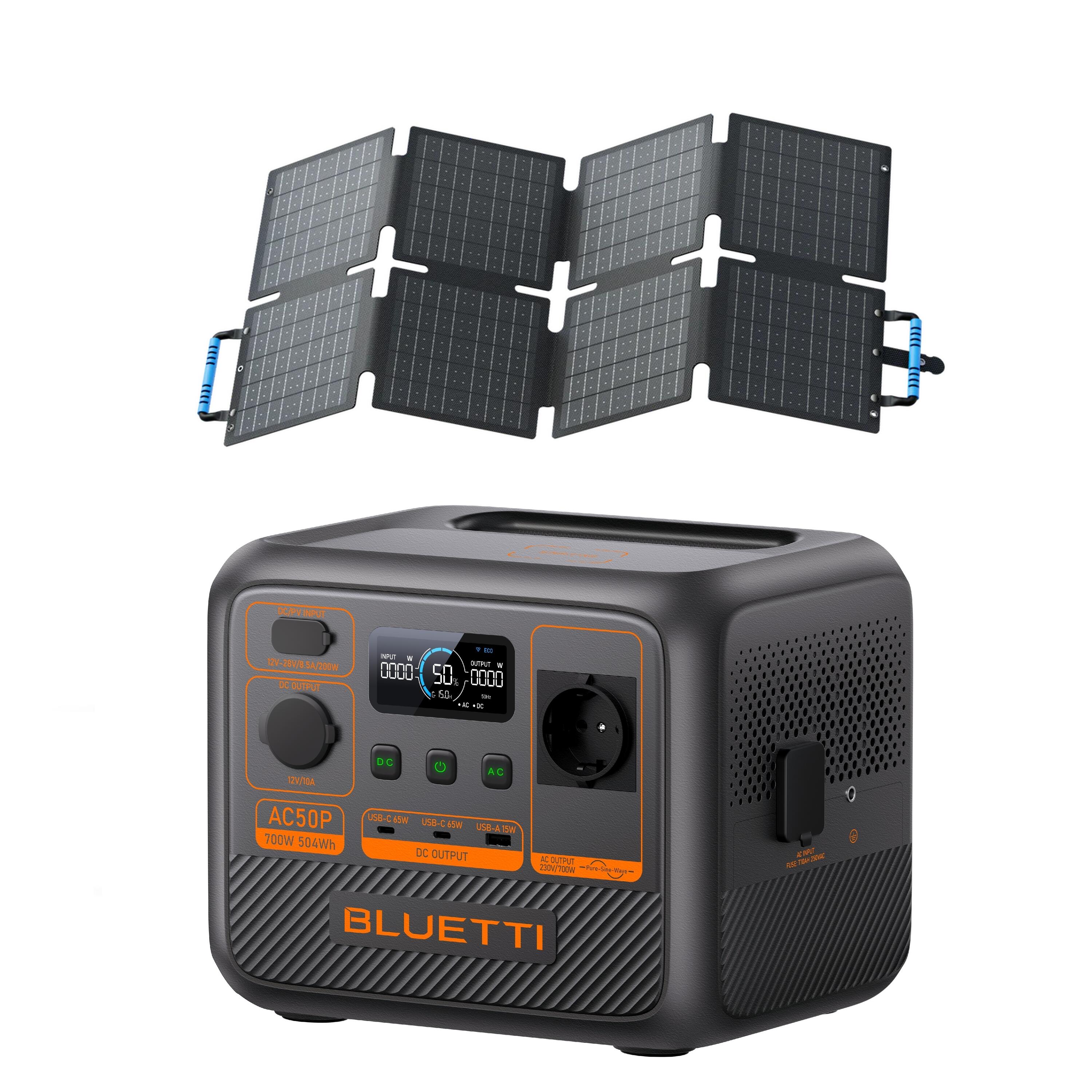 BLUETTI Kit Power Station BLUETTI AC50P con pannello solare da 60W