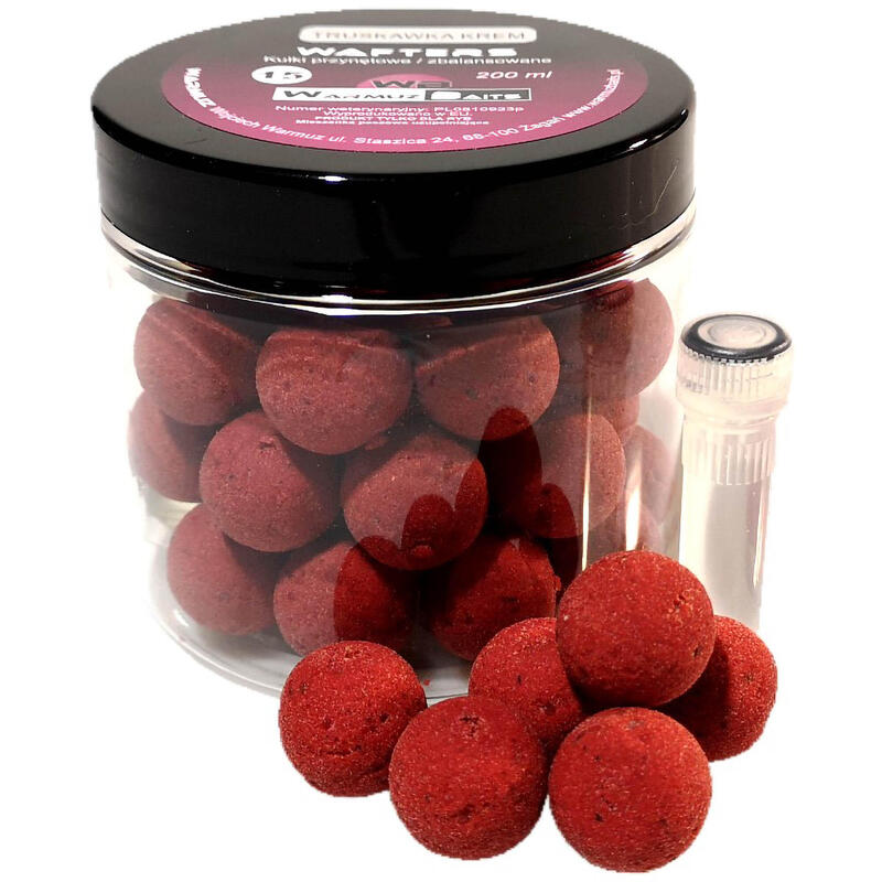 Kulki Przynęta Na Ryby Warmuz Baits Truskawka Krem Wafters 15Mm + Dopalacz