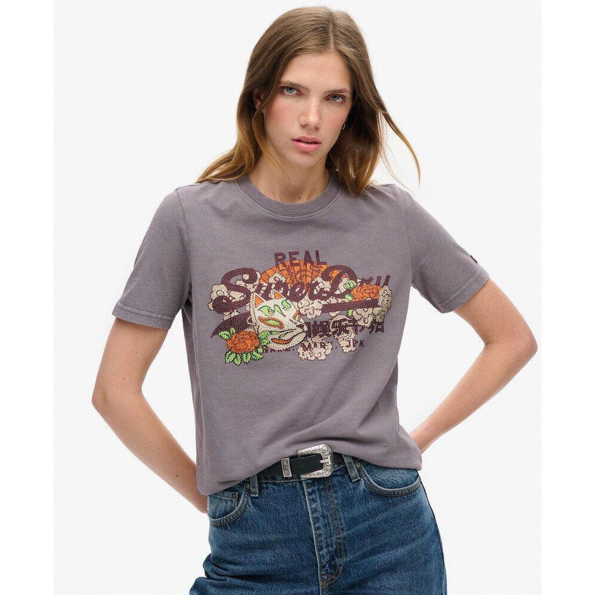 Superdry - Tee-shirt Décontracté Tokyo Vl Graphic - T-shirt Manches Courtes - Gris - Decathlon