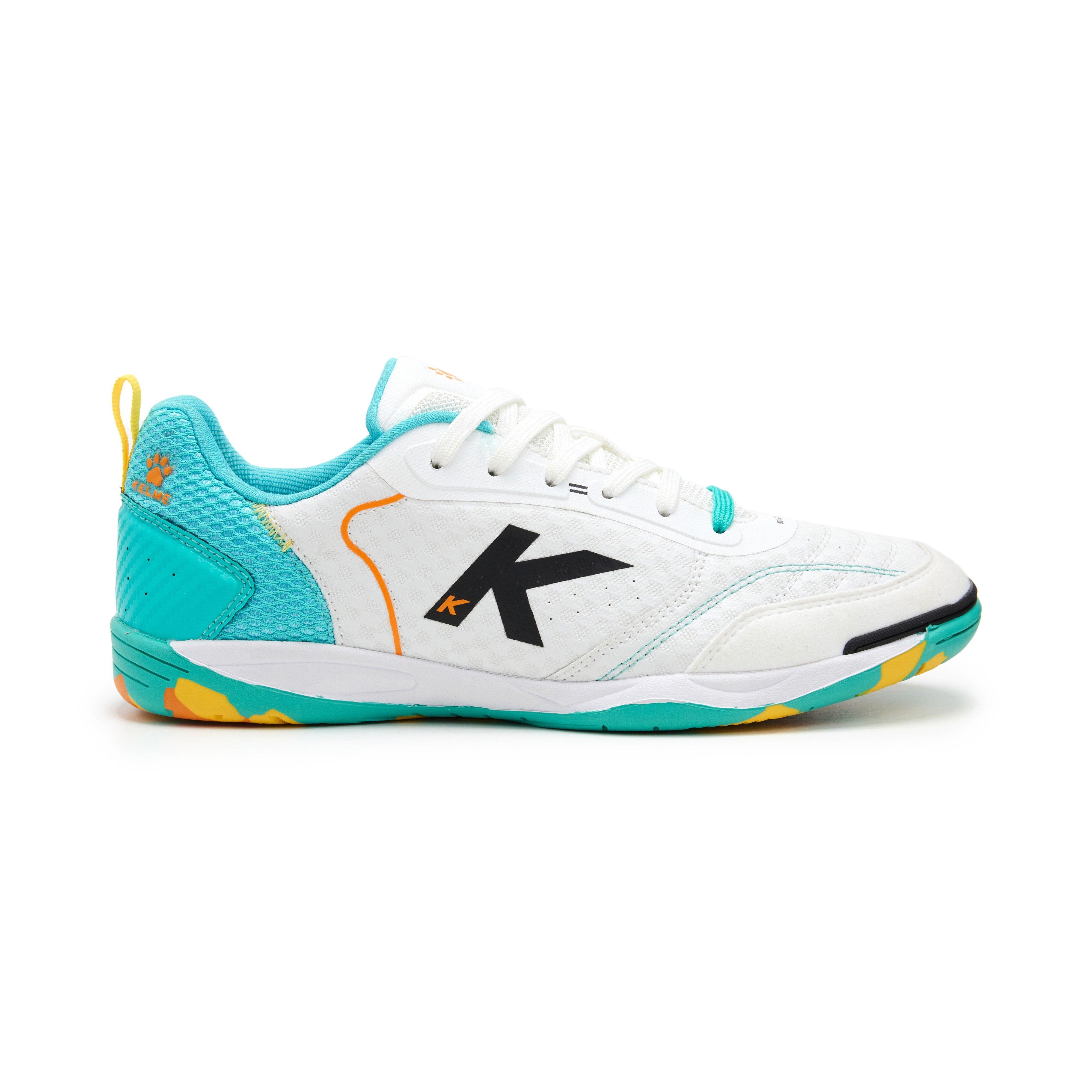 909 - Chaussures De Futsal Kelme Modèle 55932-6 Pour Homme - Chaussures De Sport - Blanc|jaune|vert - Decathlon