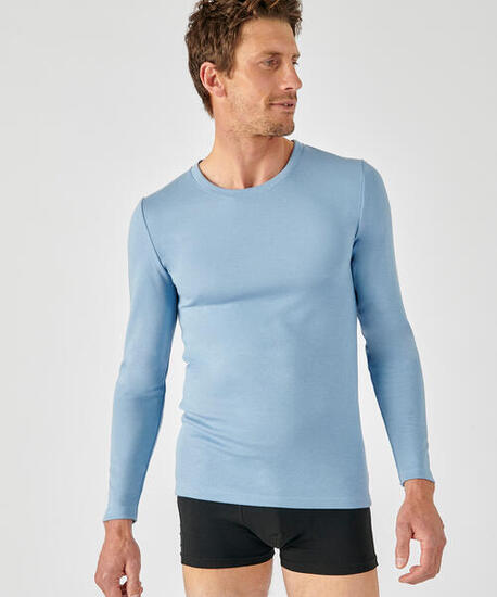 T-shirt thermique Thermolactyl manches longues, double face - Bleu
