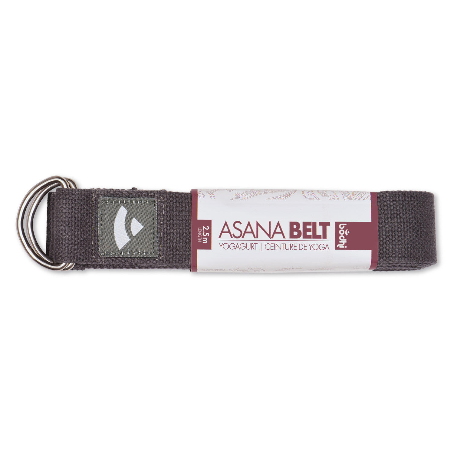 Yogagurt Asana Belt, Metallringe Baumwolle anthrazit 2/6