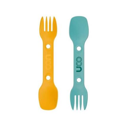 SPORK BJ Couverts 3 en 1 : Cuillère/Fourchette/Couteau - Bleu/Jaune