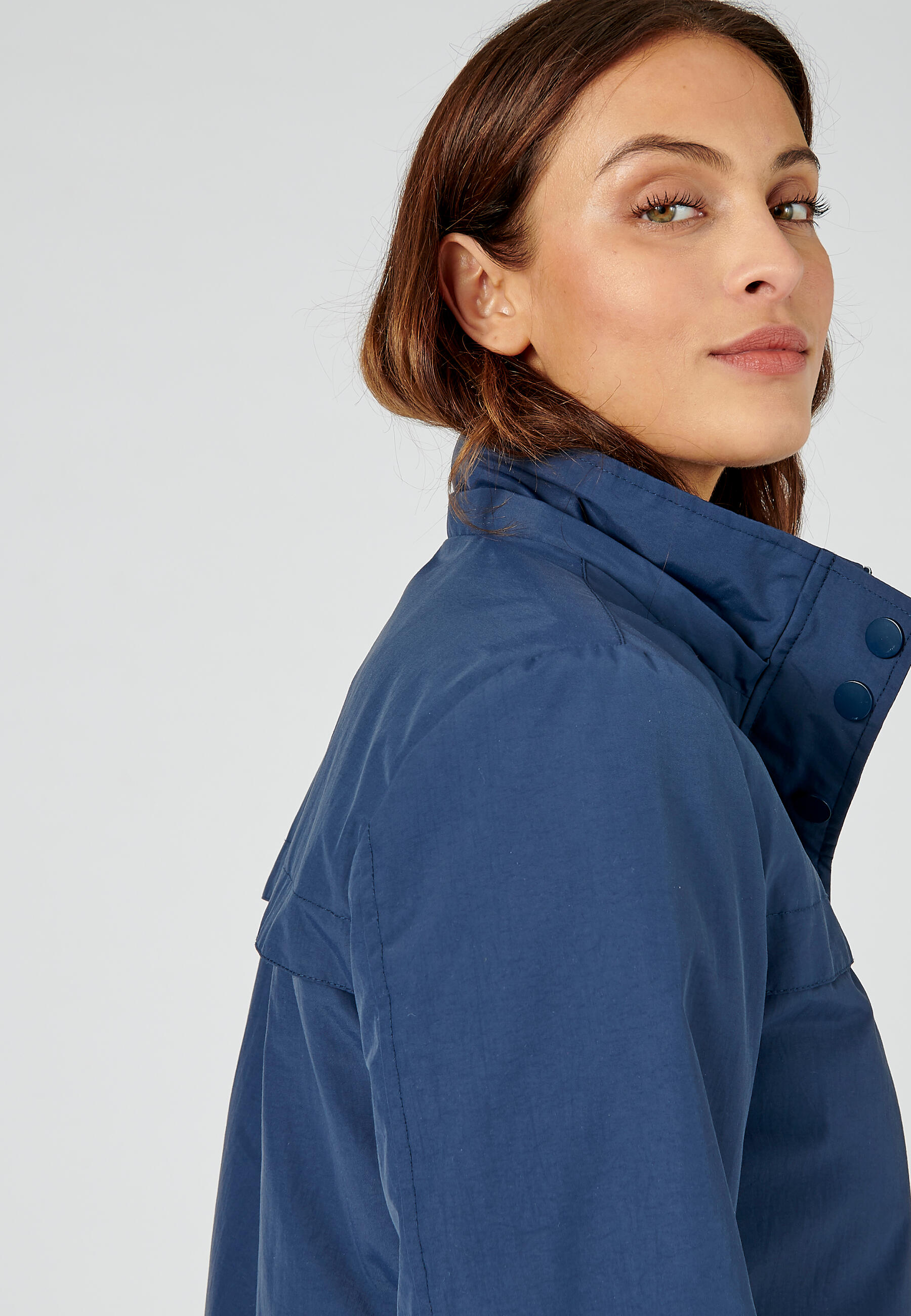Parka de détente légère - Marine - Capuche - Manches longues 4/5