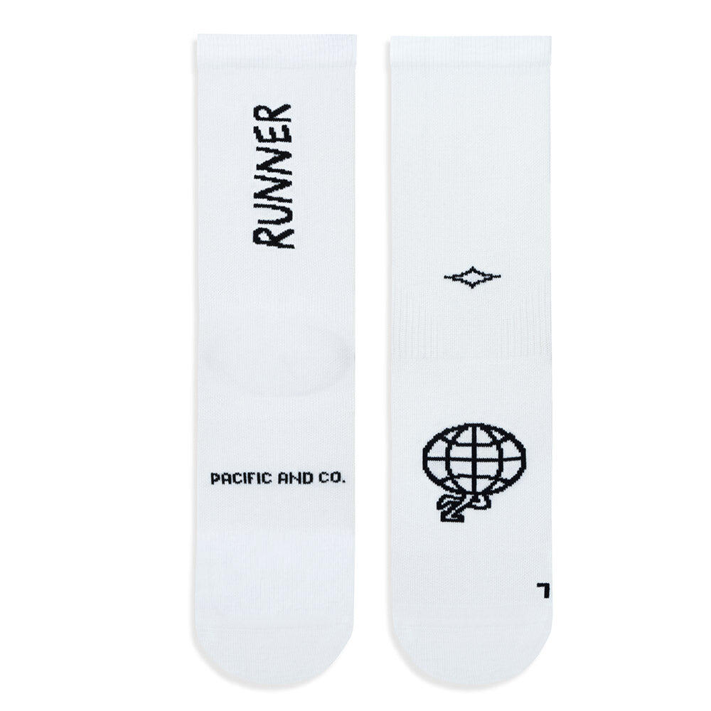 Calcetin running  unisex Local, tricotado color White 3/4