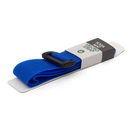Tapis de yoga avec bande Velcro, bleu