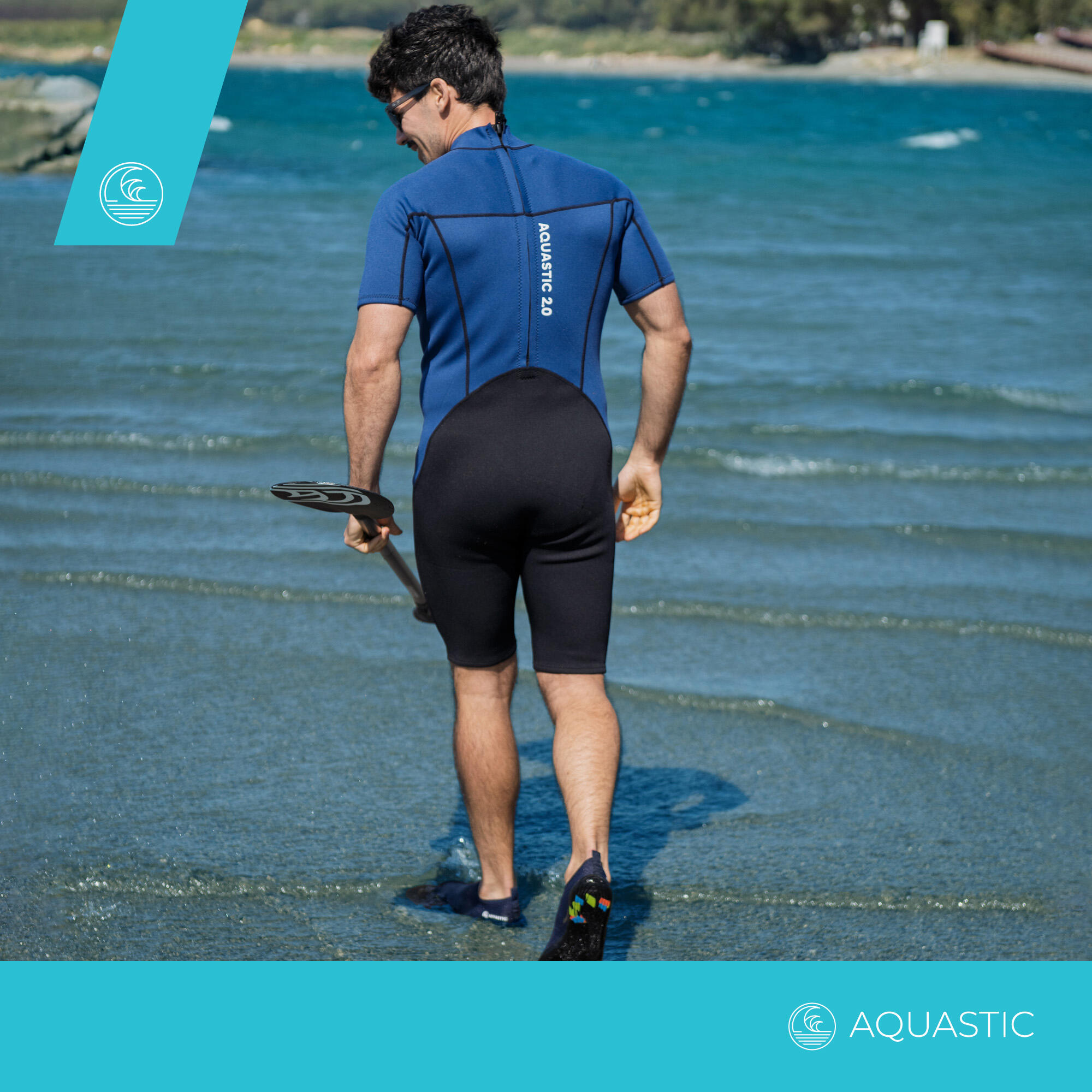 AQUASTIC Wavey 2 mm Schwimm-Neoprenanzug für Herren 7/7