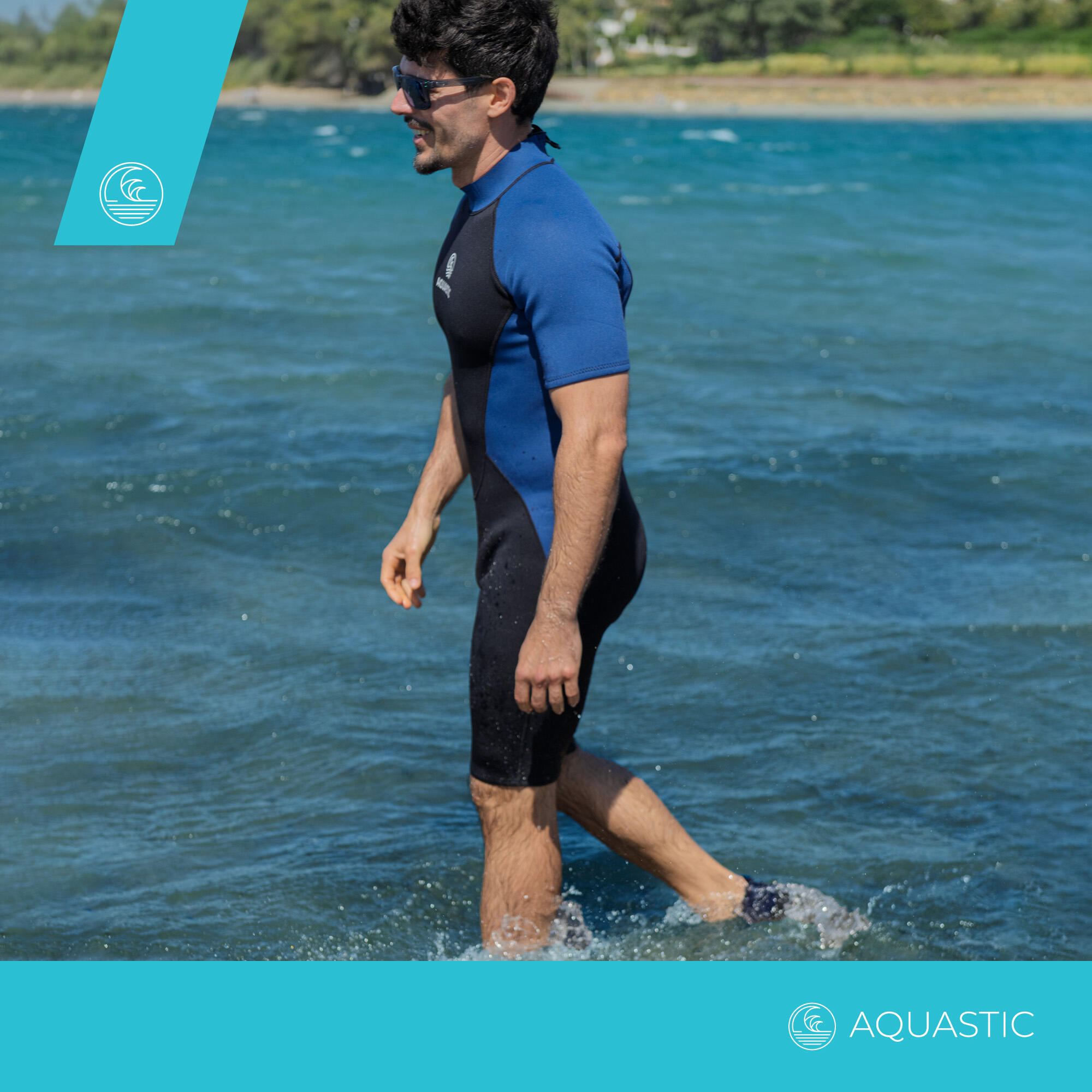 AQUASTIC Wavey 2 mm Schwimm-Neoprenanzug für Herren 6/7