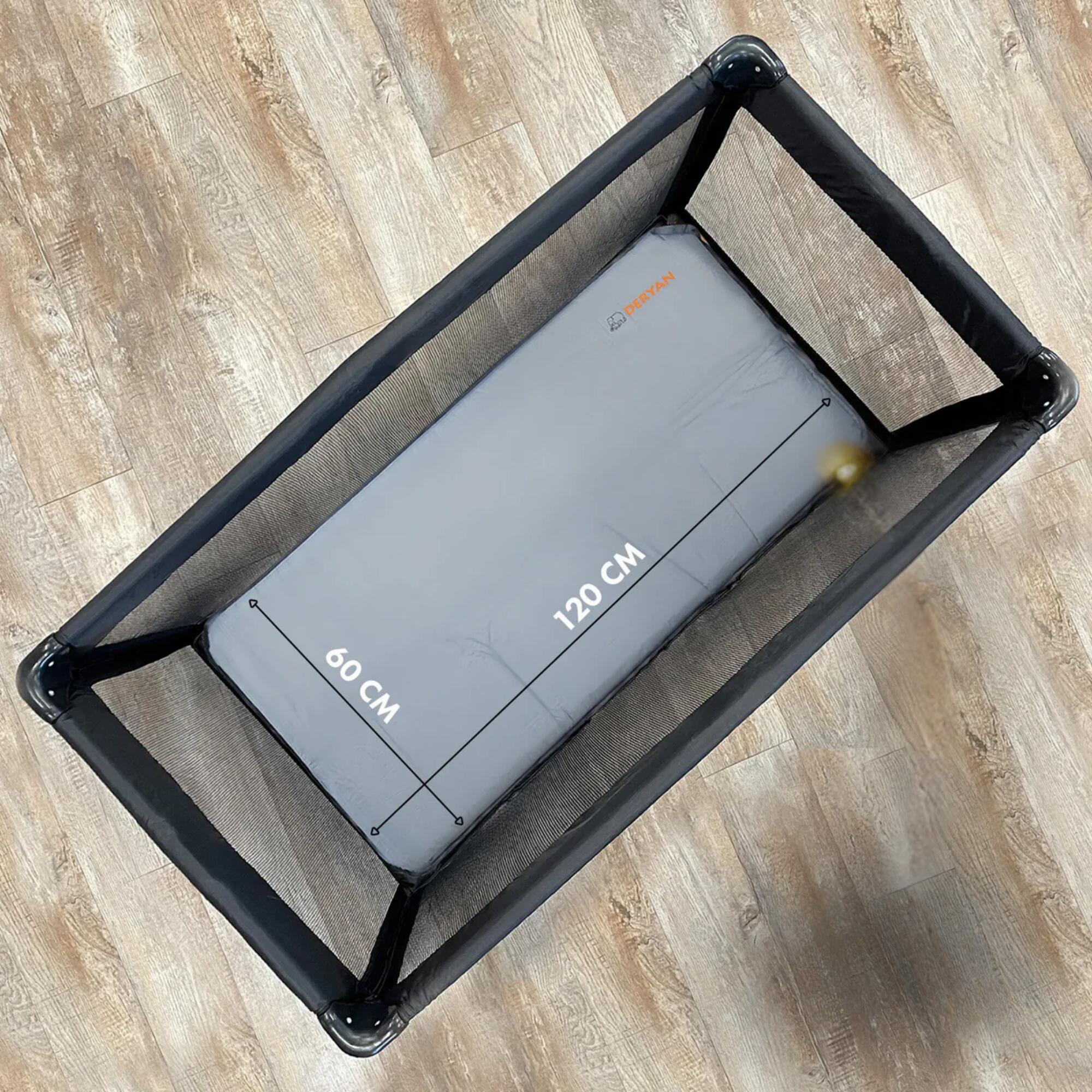 Materasso Pieghevole Da Viaggio Per Bambini 70x140 Cm – Schiuma Fredda, Traspirante E Con Borsa Trasporto, Grigio